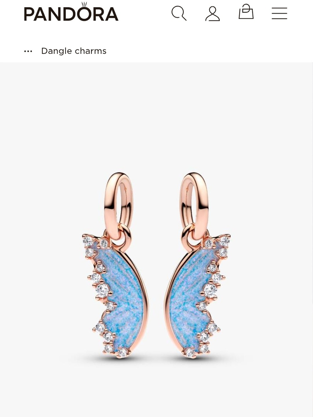 Pandora Splitable rose gold pendant charm